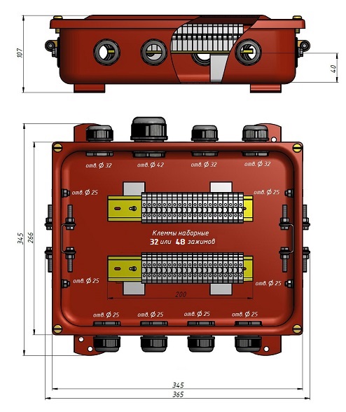 коробки клеммные КЗНС-32, КЗНС-48, металлические, с наборными зажимами