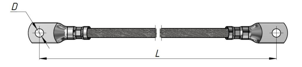 Проводник заземляющий П-750 S=6 мм (с двумя након.) ЗЭТАРУС гибкий ...