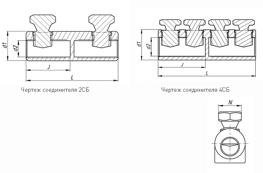 Соединитель болтовой 4СБ-2-100 (70-120) ЗЭТАРУС