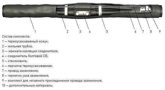 Муфта 4 СТП-1 (150-240) с соединителями ZKabel