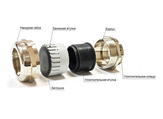 Кабельный ввод латунный NPT1-1/4 УТ1,5 (d кабеля 25-33 мм) ГОФРОМАТИК