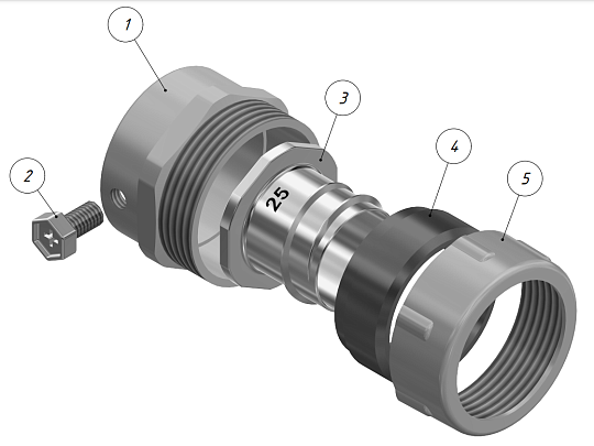 Муфта трубная МТ-38 У2 IP43 ГОФРОМАТИК