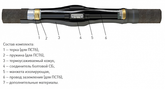 Муфта 3 ПСТ-1  (70-120) с соединителями (пластик без брони) ЗЭТАРУС