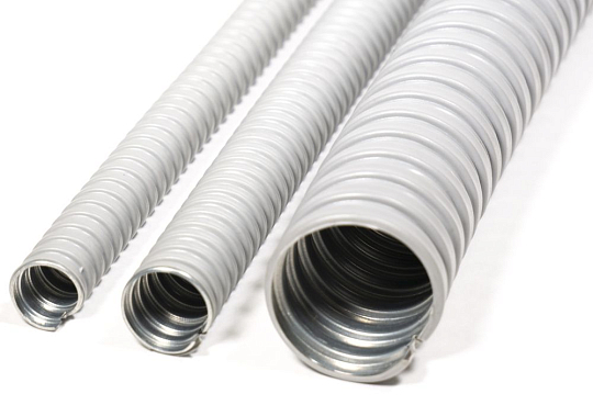Металлорукав в ПВХ изоляции Р3-ЦП нг 32 (25 м/уп.) серый ГОФРОМАТИК