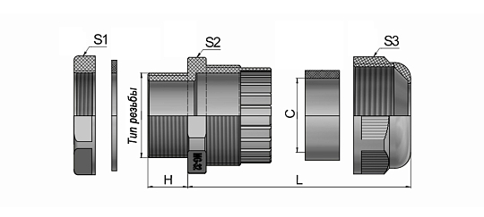 Сальник PG  29 пластик (18-25мм) IP68 серый ГОФРОМАТИК