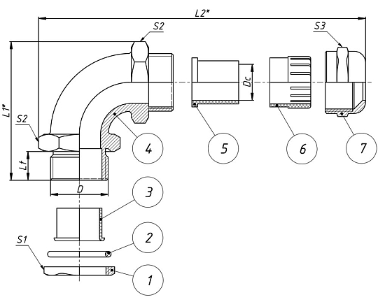 Кабельные вводы ВК90-ЛР-М