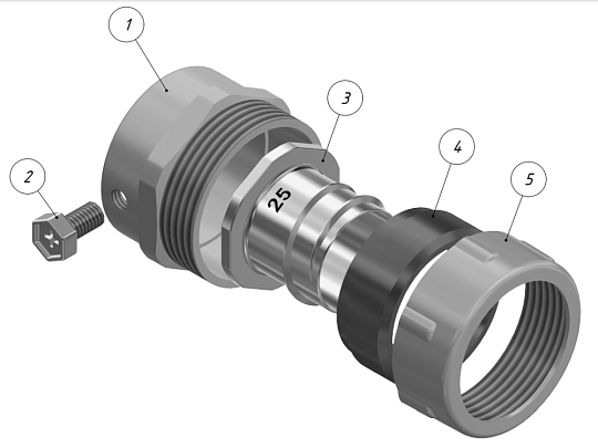 Муфта трубная МТ-25 У2 IP43 ГОФРОМАТИК (ЗЭТАРУС)