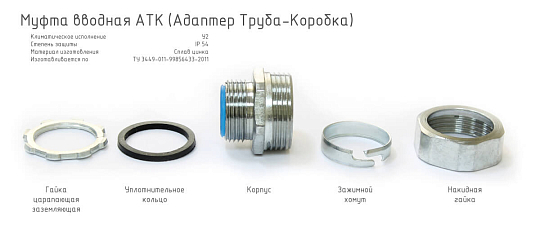 Муфта вводная АТК-25 (1&quot;) ГОФРОМАТИК (ЗЭТАРУС)